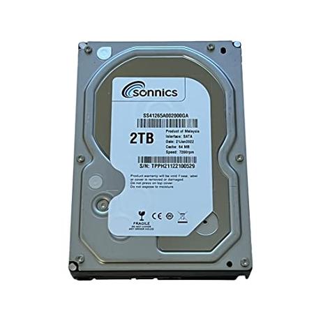 Sonnics Disco duro SATA de 3.5 pulgadas, 7200 rpm, para ordenador de sobremesa, almacenamiento de vigilancia, cámara CCTV, sistema DVR (2 TB)