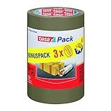 Pack de 3 rollos cinta embalaje tesapack, color marrón (66m x 50mm)