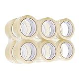 Amazon Basics Cinta de embalaje, juego de 12 rollos, 0.07 mm de grosor, 50 mm x 55 m, transparente, ideal para embalar, enviar, mudarse o almacenar