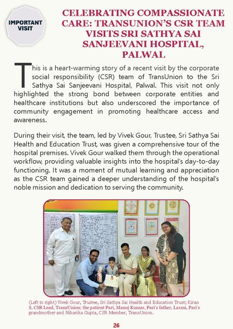 Sai Sanjeevani Newsletter April 2024 Edition