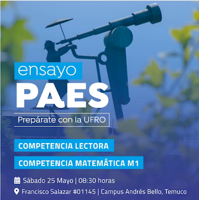 Se comparte invitación para realizar el Ensayo presencial PAES de la Universidad de la Frontera.