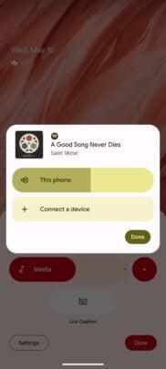 Android 15 copia el diseño One UI del control de volumen pero agrega más funcionalidades Android 15 Beta 2 Menú completo para control de volumen Google Cast Media Switcher