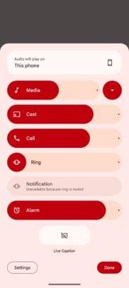 Android 15 copia el diseño One UI del control de volumen pero agrega más funcionalidades La lista completa de controles de volumen en Android 15 Beta 2