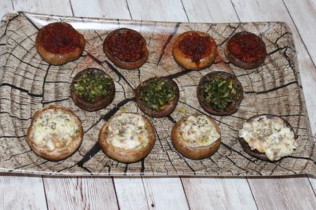 APERITIVO FÁCIL DE CHAMPIÑONES {CON SOBRASADA, QUESO, PEREJIL Y AJO}