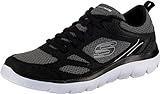 Skechers Hombres Summits Memory Foam Sr Zapatillas, Negro/Blanco, 43