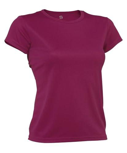 Asioka 356/16 Camiseta Técnica de Manga Corta, Mujer, Fucsia, L