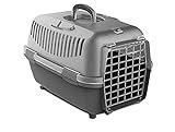 GREATAIGOO Transportin Gato Perro Pequeño, 48 * 32 * 32CM, Transporte Portátil y Transpirable para Mascotas,Transporte de Plástico para Perros, Colores (Gris)