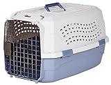 Amazon Basics Caseta para mascotas Perro, Gato de 23 pulgadas (58 cm) con dos puertas de carga superior, Azul