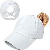 Gorra de Béisbol Mujer Cola de Caballo,Ponycap de High Messy Bun,Verano Transpirable Gorra Secado rápido del Deporte,Ajustable Buckle,Malla Transpirable Casuales (Blanco)