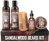 Viking Revolution - Kit de Barba Para Hombre - Suaviza, Alisa y Clma el Picor de la Barba - Contiene Jabon y Acondicionador Aceite Balsamo y Peine - Aroma de Sandalo