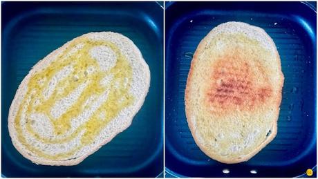 Bruschetta mediterránea con feta y tomate