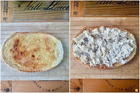 Bruschetta mediterránea con feta y tomate