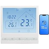 Beok Termostato Calefaccion WiFi para Caldera.Termostato Programable Inalámbrico Digital Inteligente para Calefacción Agua y Gas.Termostato de Ambiente Integrado Compatible con Alxe