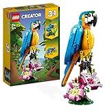 LEGO 31136 Creator 3 en 1 Loro Exótico, Pez o Rana, Figuras de Animales de Juguete para Construir, Regalo de Pascua para Niños y Niñas de 7 Años o Más, Juego Creativo