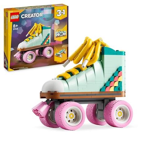 LEGO Creator 3 en 1 Patín Retro Convertible en Mini Monopatín o Radiocasete de Juguete Articulados, Juego de Construcción Creativa como Regalo para Niños y Niñas y Skaters de 8 Años o Más 31148
