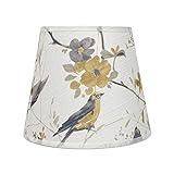 DULEE Top 5 x Altura 6.5 x Bottom 7.5 inches E27 Holder Pantalla de Lámpara Tulipa Plisada Para Lámpara Pantalla de Lámpara de Mesa,Bird