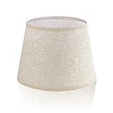 LgowithU Pantalla de tela para lámpara de mesa, pantalla de tambor medio, lámpara de pared, lámpara de noche y lámpara de pie, lino natural, tapa dura, hecha a mano, 32cm x 20cm, araña (blanco-2)
