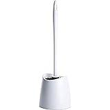 TATAY Escobilla de Baño WC Estandar, de Polipropileno, Cepillo Negro, Libre de BPA, Fabricado en España, Color Blanco. Medidas: 12 x 12 x 38 cm,4431450