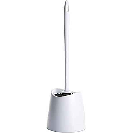 TATAY Escobilla de Baño WC Estandar, de Polipropileno, Cepillo Negro, Libre de BPA, Fabricado en España, Color Blanco. Medidas: 12 x 12 x 38 cm,4431450