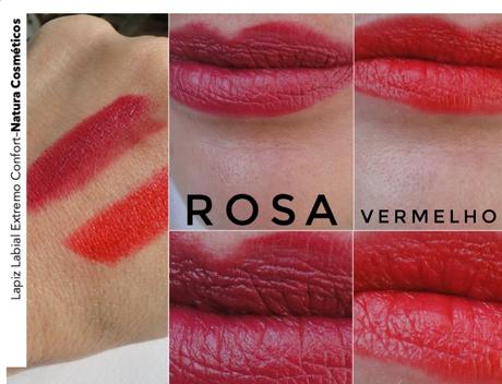 labial batom extremo confort natura una cosméticos vermelho rosa