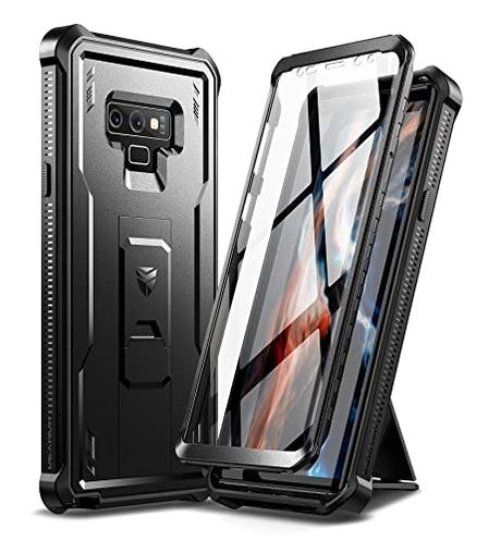 Dexnor Funda para Samsung Note 9, [Protector de Pantalla y Soporte Integrado] Heavy Duty Military Grade Protection Carcasa Resistente a los Golpes para Samsung Note 9 - Negro