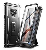 Dexnor Funda para Samsung Note 9, [Protector de Pantalla y Soporte Integrado] Heavy Duty Military Grade Protection Carcasa Resistente a los Golpes para Samsung Note 9 - Negro