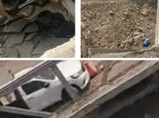 Colapso puente vehicular huasteca deja trabajador lesionado