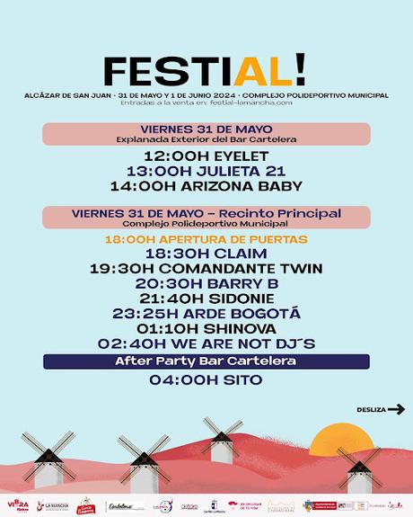 Horarios Festial! 31 de Mayo