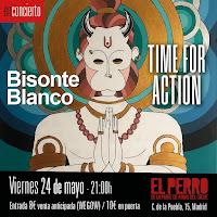 Concierto de Bisonte Blanco y Time For Action en El perro de la parte de atrás del coche