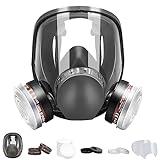 Mascarilla con respirador de cara completa, máscara de gas con doble filtro de carbón activado, máscara protectora contra el polvo utilizada para pintar pintura, Construcción, Aserrado y Soldadura