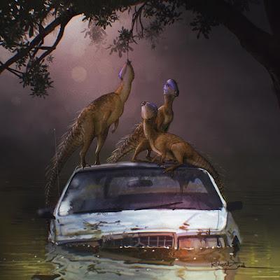 Dinosaurios en situaciones cotidianas por Robert Jack Esckelson