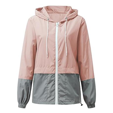 Yolimok Chubasqueros Mujer Chaqueta Impermeable Elegante Cortavientos Running Cortas Chaqueta Deportiva Casual Ligeras Chaqueta Primavera Deportivas Chaquetas Chubasqueros Mujer Chaqueta Impermeable