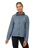 DANISH ENDURANCE Cortavientos Para Mujer, Chaqueta Deportiva con Capucha Ajustable, Puños Elásticos, Azul, L
