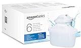 Amazon Basics Cartuchos filtrantes de agua, Paquete de 6, aptos y compatibles con todas las jarras BRITA incl. PerfectFit & Jarras Amazon Basic