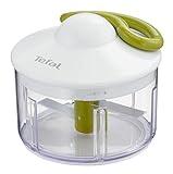 Tefal Fresh Kitchen 5 segundos K13304 picadora manual,picado grueso,medio y fino,dos cuchillos independientes y patentados,sin electricidad,base antideslizante,Color Blanco Y Verde,500 ml+2cuchillas