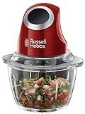 Russell Hobbs Picadora de Alimentos Desire - Picadora Eléctrica, Cuchillas de Acero Inoxidable, Accesorios Aptos para Lavavajillas, Manejo con 1 Único Botón, Capacidad de 500 ml, Rojo - 24660-56