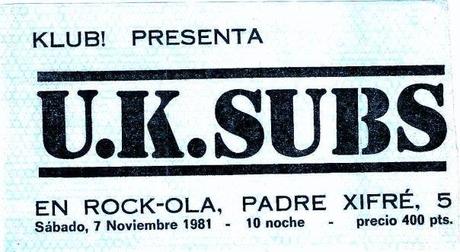 U.K Subs en España 1981. Artículos de prensa, cartelería y video