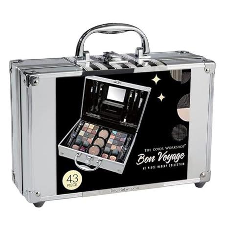 Markwins Maletín de Maquillaje Bon Voyage Makeup Set - Maletin con Maquillaje Incluido Completo en un Maletín Plateado y Elegante con Espejo Incluido para Llevar Siempre Contigo - Silver