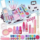 Lubibi Kit de Maquillaje Niñas con Caja de Maquillaje,Juego de Maquillaje Seguro y No Tóxico Cosméticos Lavables,Juguete de Regalo de cumpleaños y Navidad para niñas Princesas de 3456789 10 11 12
