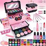 Chennyfun Kit de Maquillaje Niñas, 53 Piezas Kit de Maquillaje para Niñas Lavable, Juego de Maquillaje Seguro y No Tóxico, Cosméticos Lavables, Regalo de cumpleaños y Navidad para niñas de 4-8