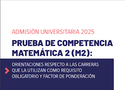 Se comparte publicación del Demre.cl sobre las Universidades y carreras que utilizarán como requisito obligatorio y factor de ponderación la Prueba de Competencia Matemática 2 (M2). Se comparte publicación del Demre.cl sobre las Universidades y carreras que utilizarán como requisito obligatorio y factor de ponderación la Prueba de Competencia Matemática 2 (M2).
