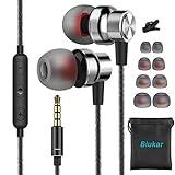 Blukar Auriculares In Ear, Auriculares con Micrófono y Cable Cómodo Reducción Ruido Sonido Estéreo Control de Volumen para Todos los Dispositivos de Auriculares de 3.5mm