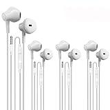 4 Pack Auriculares con Cable con Micrófono y Control de Volumen, Adecuados para Teléfonos Móviles, Tabletas, MP3 y Otros Dispositivos de Audio de 3,5 mm (3.5mm)