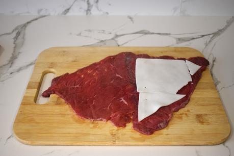 Cachopo con patatas y champiñones