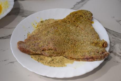 Cachopo con patatas y champiñones