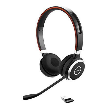 Jabra Evolve 65 Auriculares Inalámbricos Estéreo Certificados por Microsoft con Batería de Larga Duración, Adaptador Bluetooth USB, Color Negro
