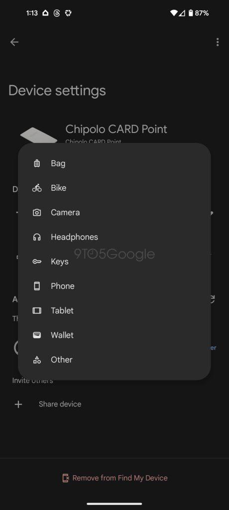 Cómo configurar los rastreadores Chipolo para Android Buscar la red de mi dispositivo