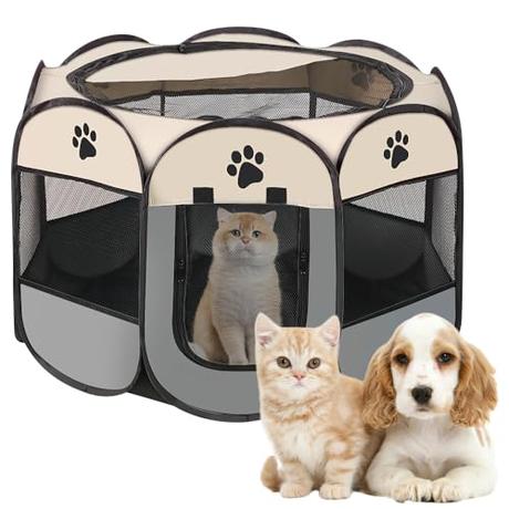 YANGUN Parque para Perros, Parque Plegable para Perros, Portátil Parque para Perros, Parque Plegable para Mascotas para Perros, Gatos, Conejos, Adecuado para Perros pequeños, 73x73x43cm