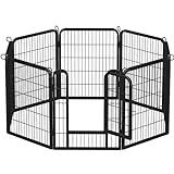 Yaheetech 8 Vallas para Perros Parque para Perros de Metal con Puerta 80 cm Jaula de Mascota Animales
