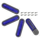 Natcoo Cubierta de Rueda de Patinete con Reflector para Xiaomi M365, Pro,1S, Pro2, Mi3, Cubierta Protectora de Rueda Trasera Delantera con Piezas Reflectantes, Accesorios Scooter (Negro/Azul)